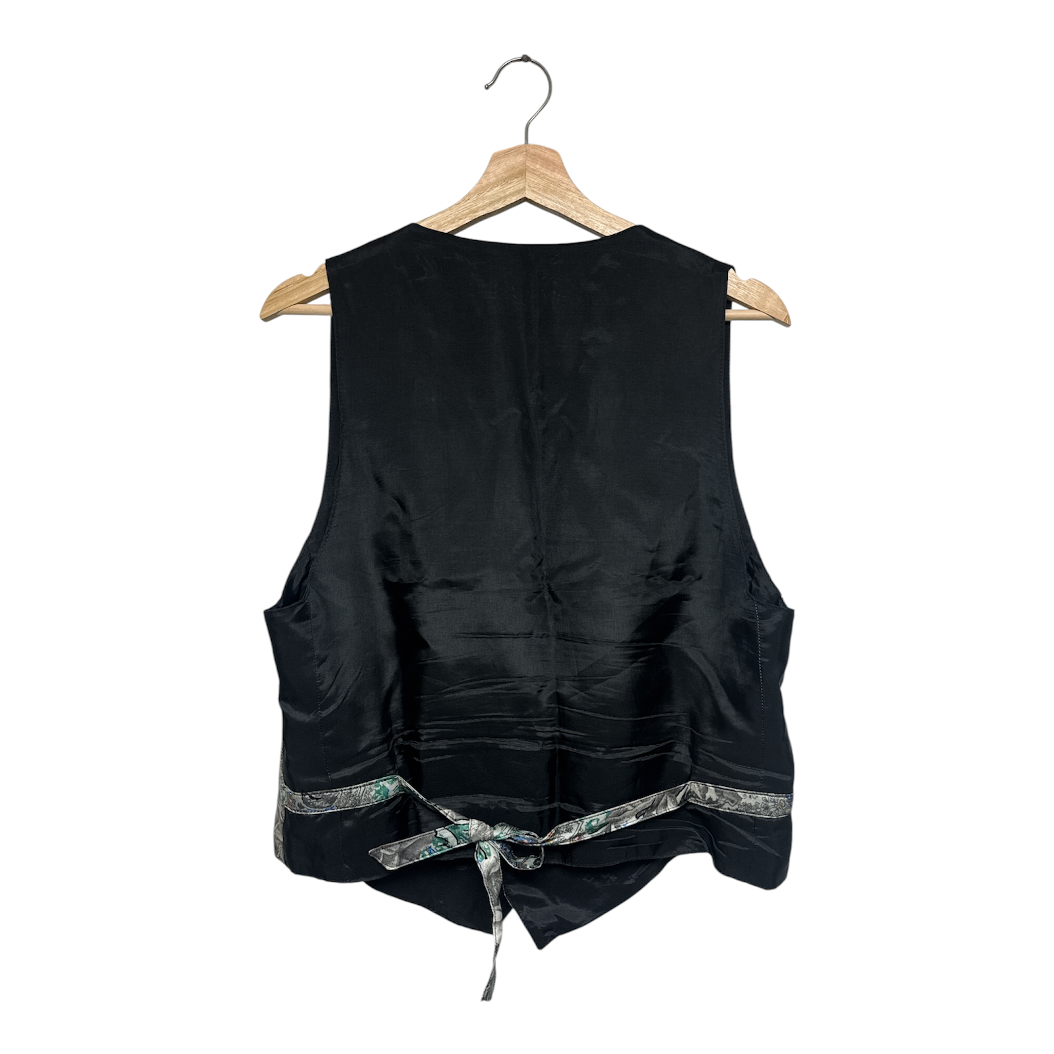 VINTAGE GRAY PAISLEY FLORAL VEST-2