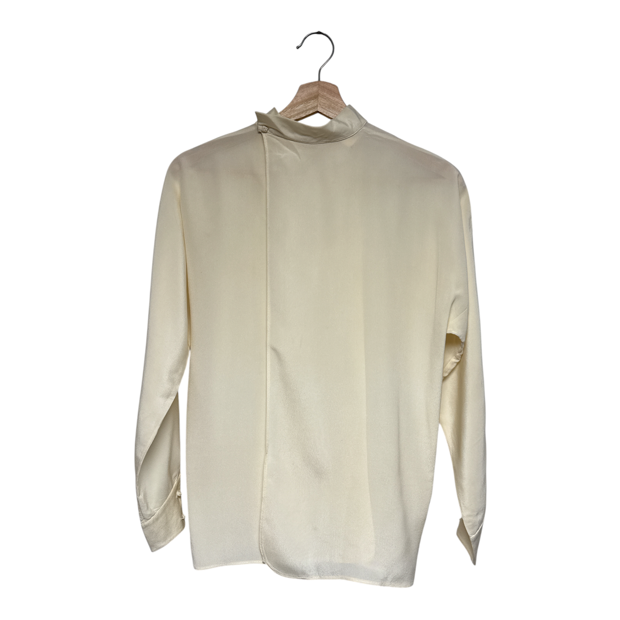VINTAGE CREAM SILK BLOUSE-2