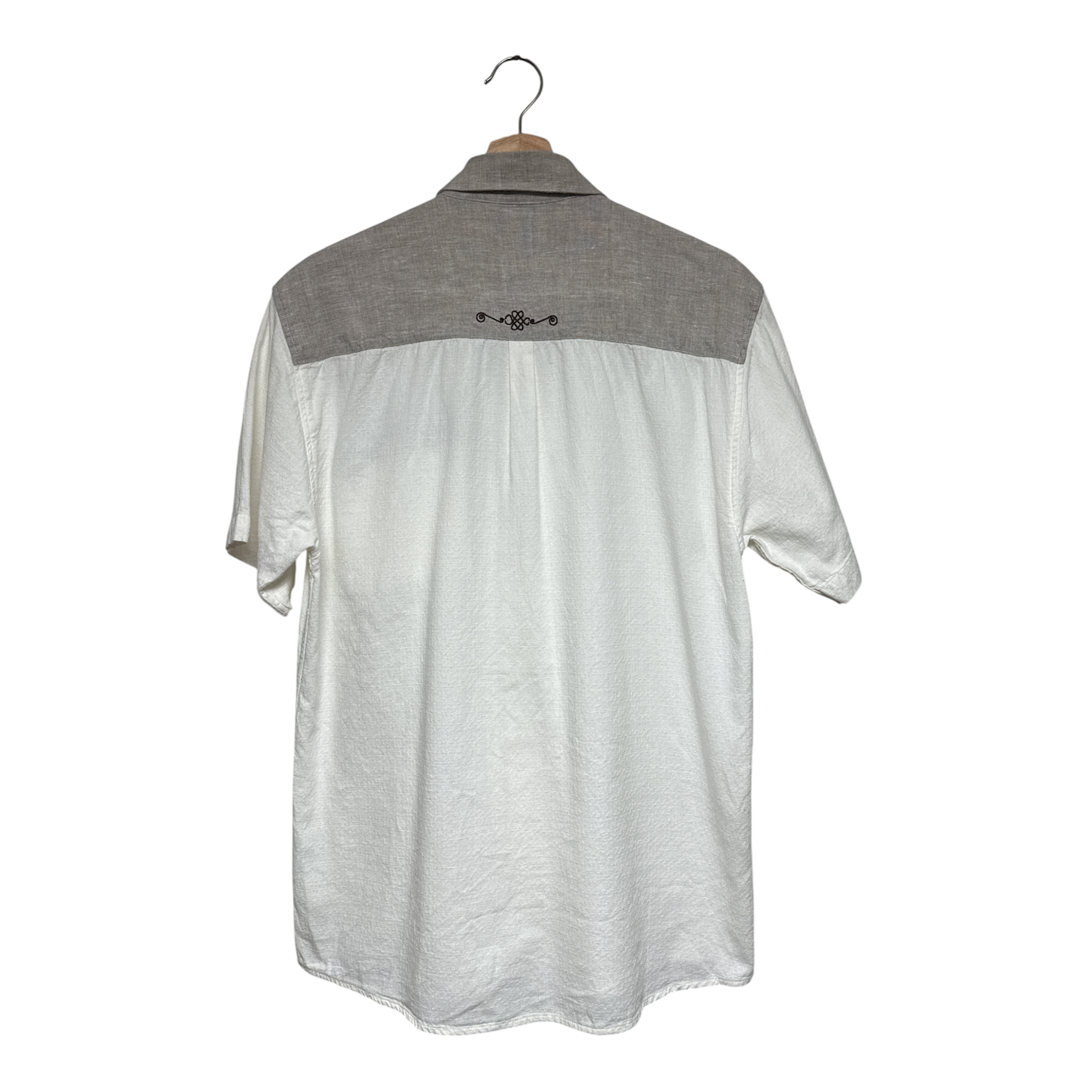 VINTAGE LINEN CONTRAST DETAIL SHIRT-2