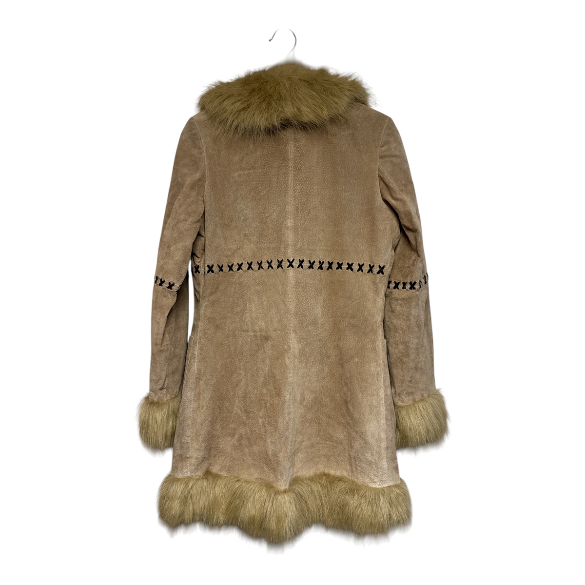 VINTAGE TAUPE SHEARLING COAT-2