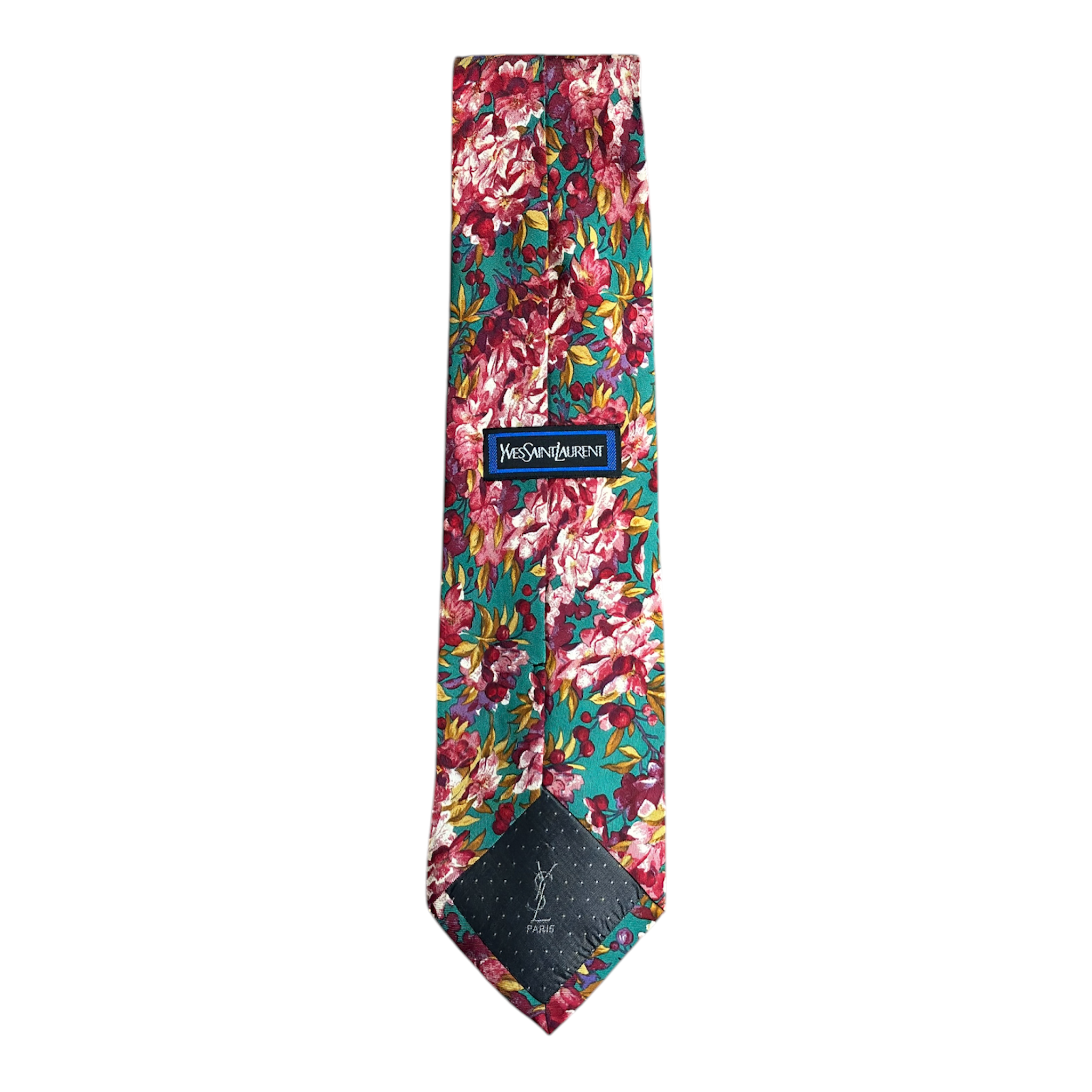 VINTAGE YVES SAINT LAURENT FLORAL PRINT SILK TIE-2