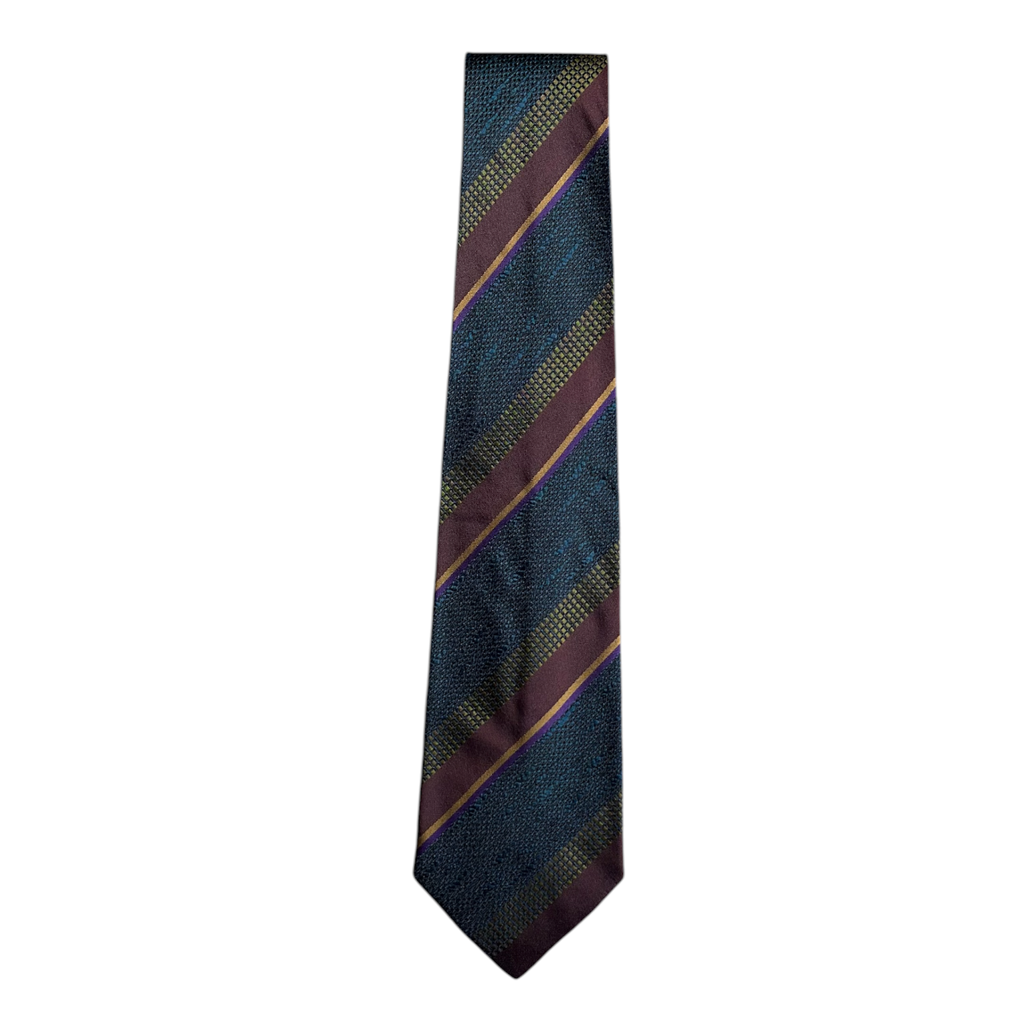 VINTAGE YVES SAINT LAURENT REGIMENTAL STRIPE SILK TIE