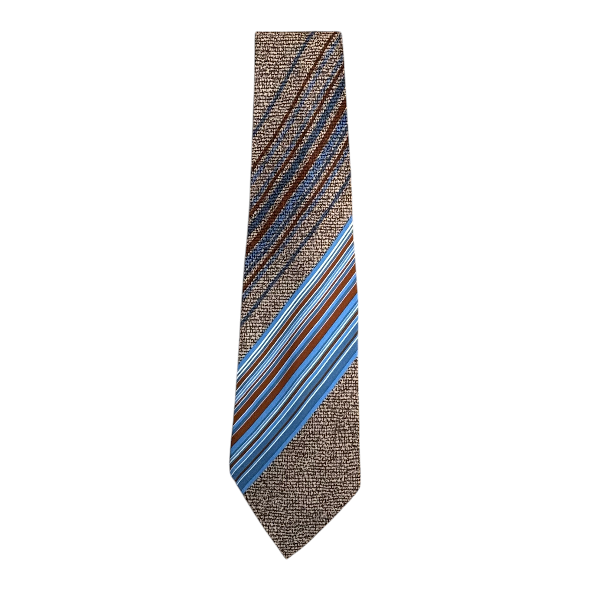VINTAGE YVES SAINT LAURENT TEXTURED STRIPE SILK TIE