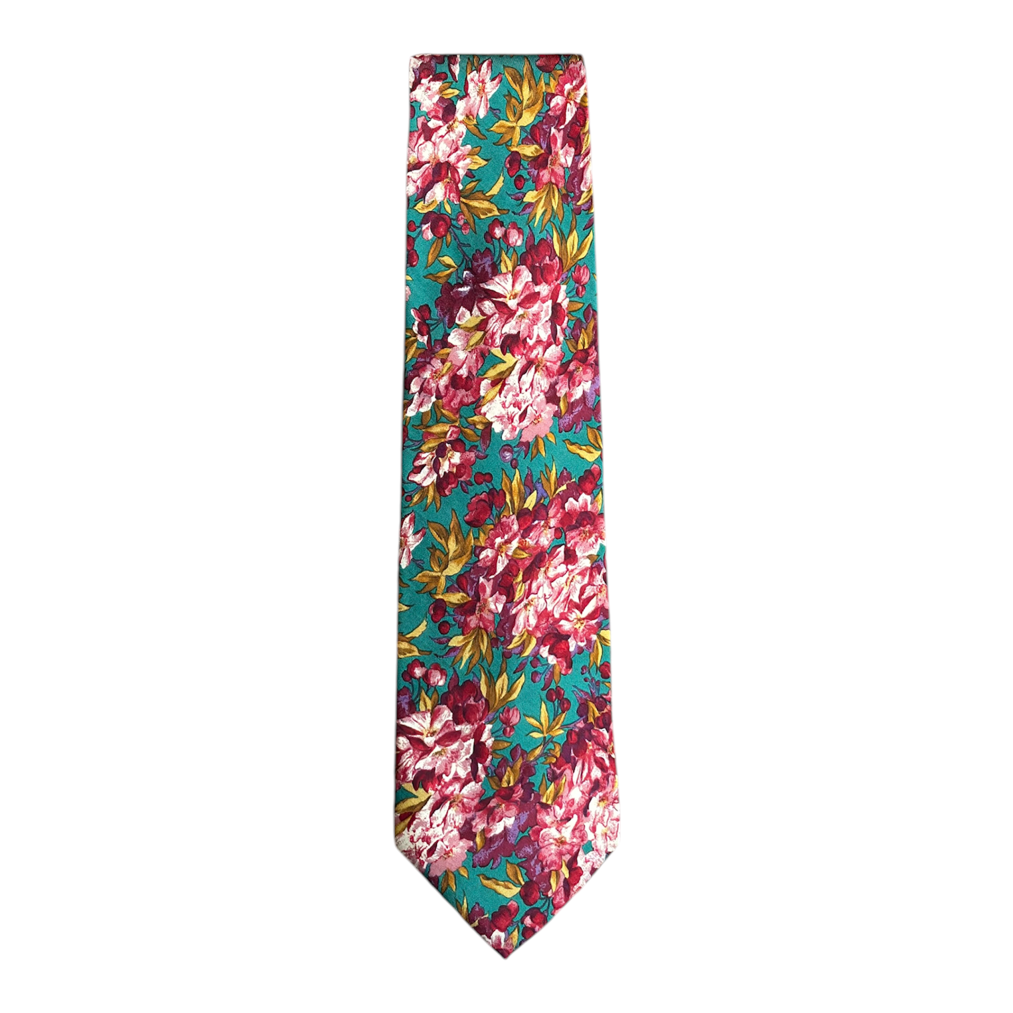 VINTAGE YVES SAINT LAURENT FLORAL PRINT SILK TIE
