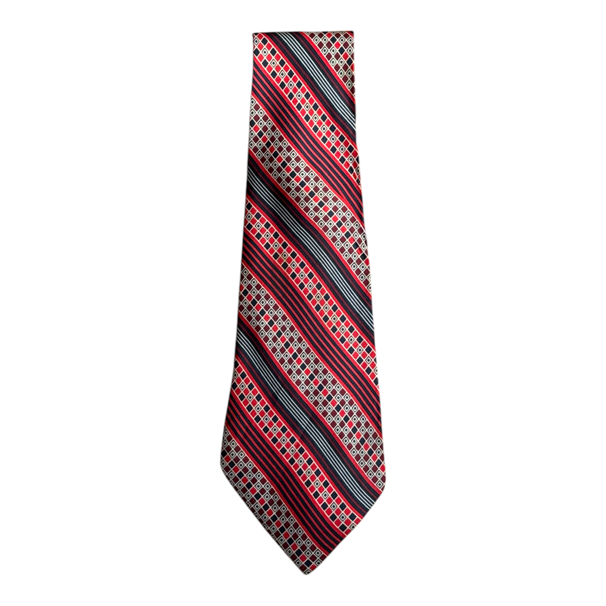 VINTAGE CHRISTIAN DIOR MONSIEUR GEOMETRIC STRIPE SILK TIE-1