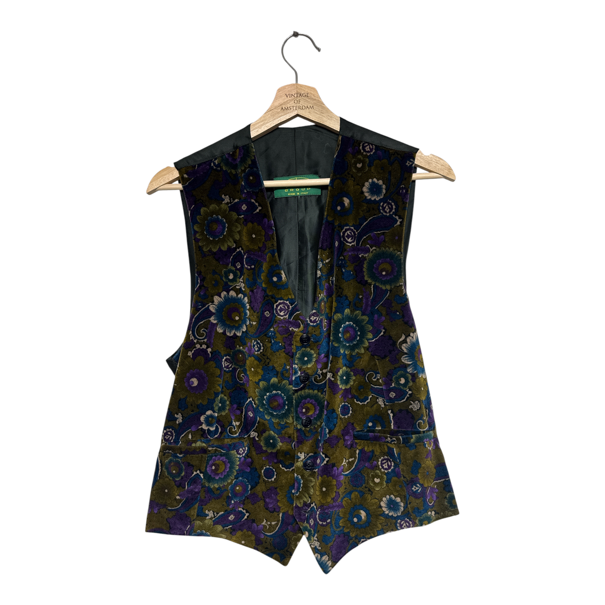 VINTAGE FLORAL VELVET VEST